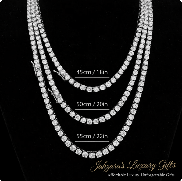 4mm Iced Out Tennis Chain Necklace - 925 Silver with Zirconia | Luxury Hip Hop Jewelry