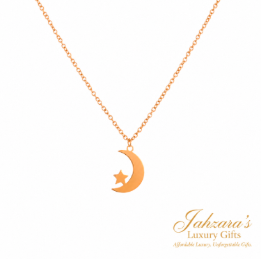 Celestial Moon & Star Pendant Necklace | Gold & Silver | 316L Stainless Steel