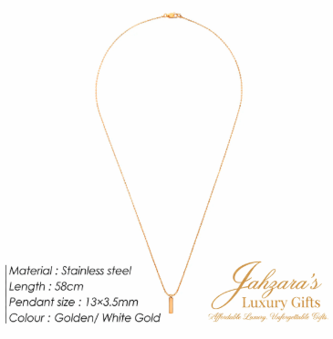 Minimalist Bar Pendant Necklace | PVD Gold & Silver | 304 Stainless Steel