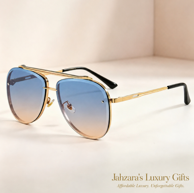 Oversized Aviator Sunglasses — Unisex Luxury Frames with Gradient Lenses