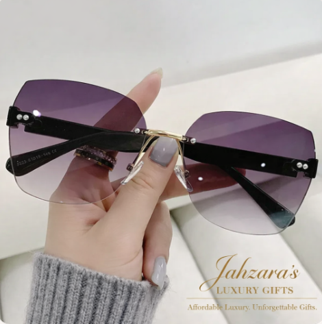 Rimless Butterfly Luxury Sunglasses | Gold Frame | UV Protection | Jahzara's Luxury Gifts