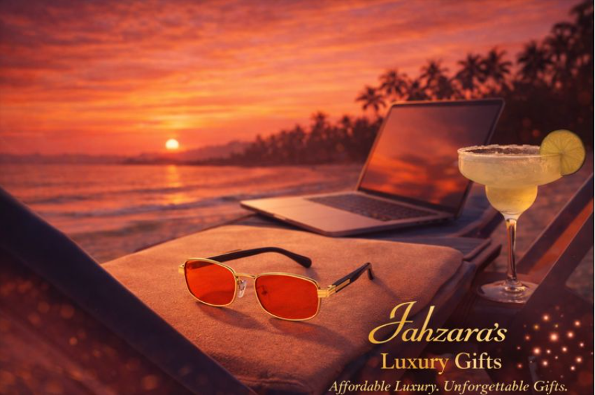 Vintage Gold Frame Red-Lens Sunglasses