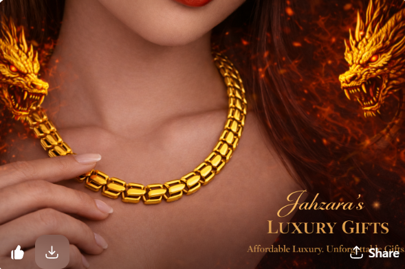 Gold Dragon Statement Chain Necklace | 18K Gold-Plated | Power & Protection