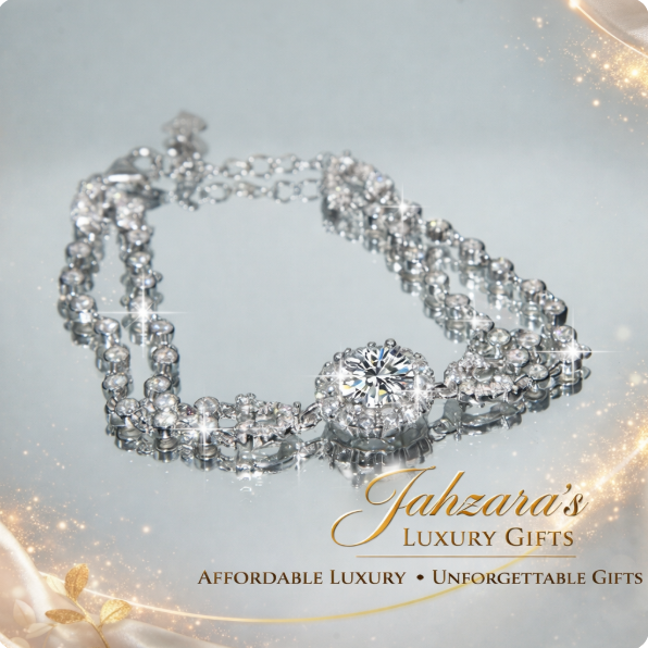 925 Sterling Silver Round Cut Moissanite Statement Bracelet