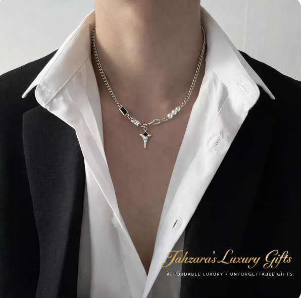 Zircon Galaxy Star Chain Necklace | Titanium Steel | Unisex Luxury Jewelry