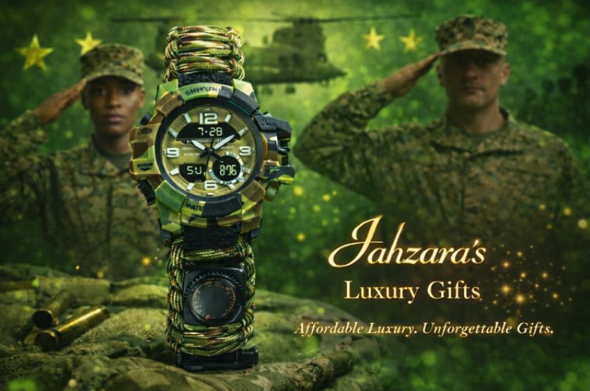 Army Green Outdoor Survival Watch | Compass, Thermometer & Multi-Tool