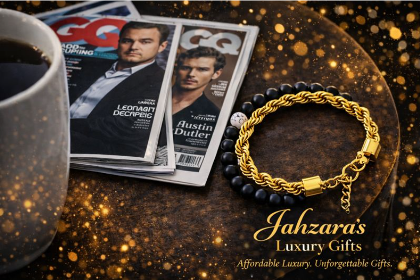 Gold & Black Stone Bracelet β Men's Luxury