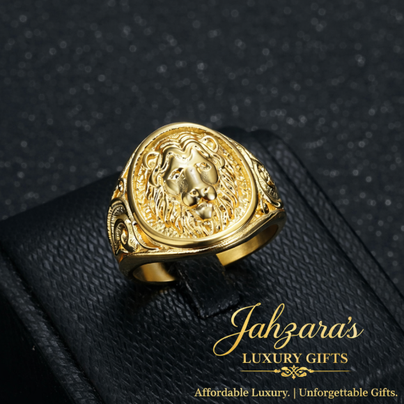 Lion Head Signet Ring β Gold | Titanium Steel | Men's