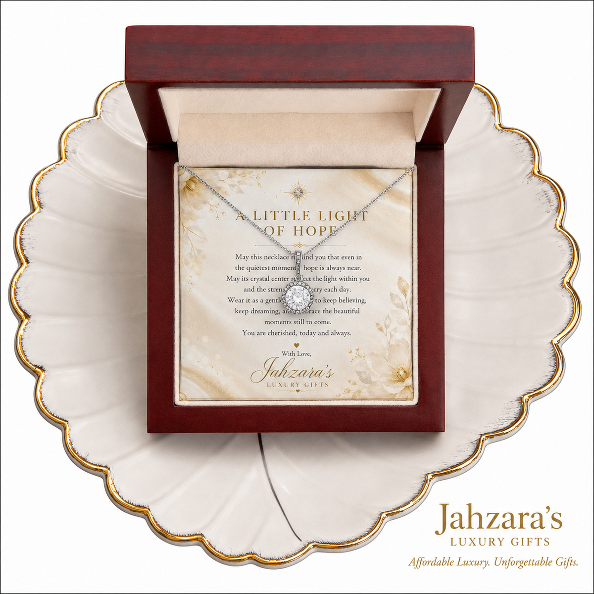 Eternal Hope Necklace | Heartfelt Message Card | Luxury LED Gift Box