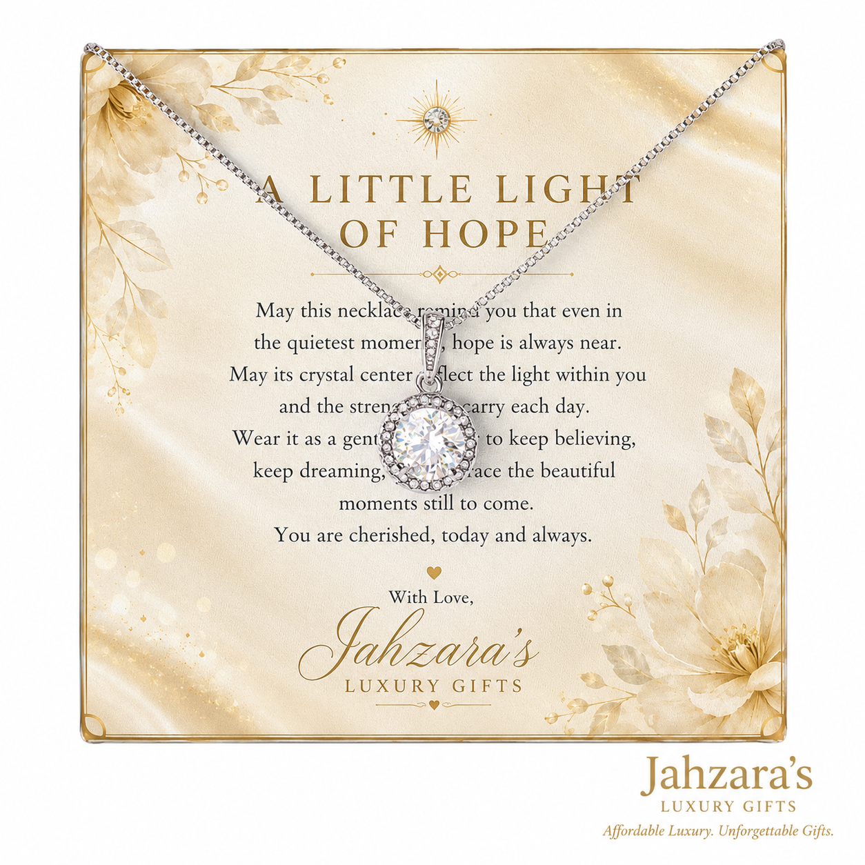 Eternal Hope Necklace | Heartfelt Message Card | Luxury LED Gift Box