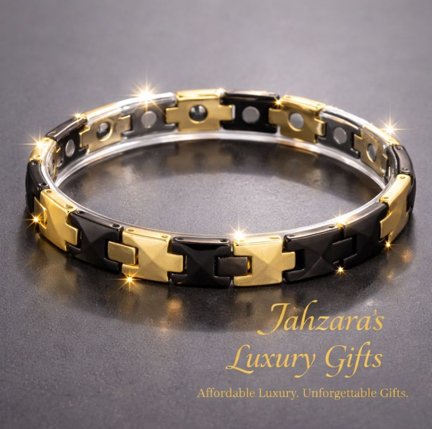 Gold & Black Tungsten Steel Bracelet | Geometric Minimalist Men's Luxury Bracelet