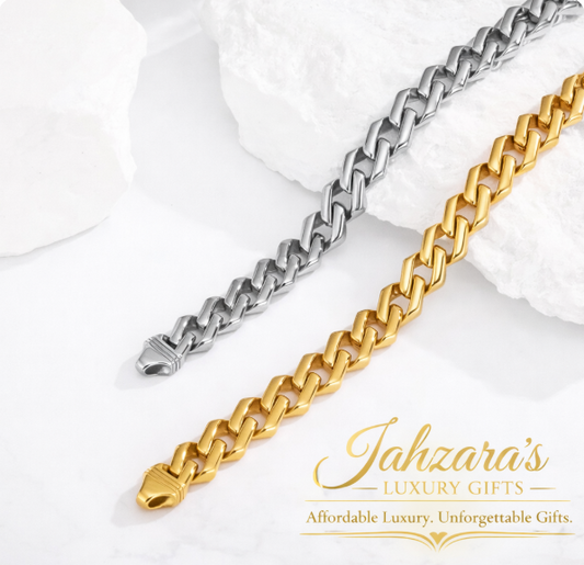 Diamond Rhombus Pattern Cuban Link Bracelet - Titanium Steel