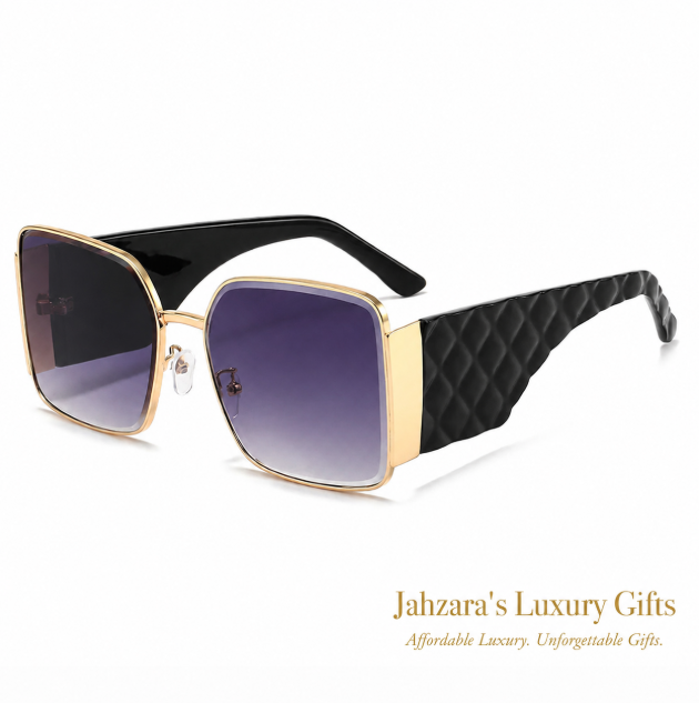 Quilted Arm Luxury Square Sunglasses — Gold Hardware | 6 Colorways | Unisex