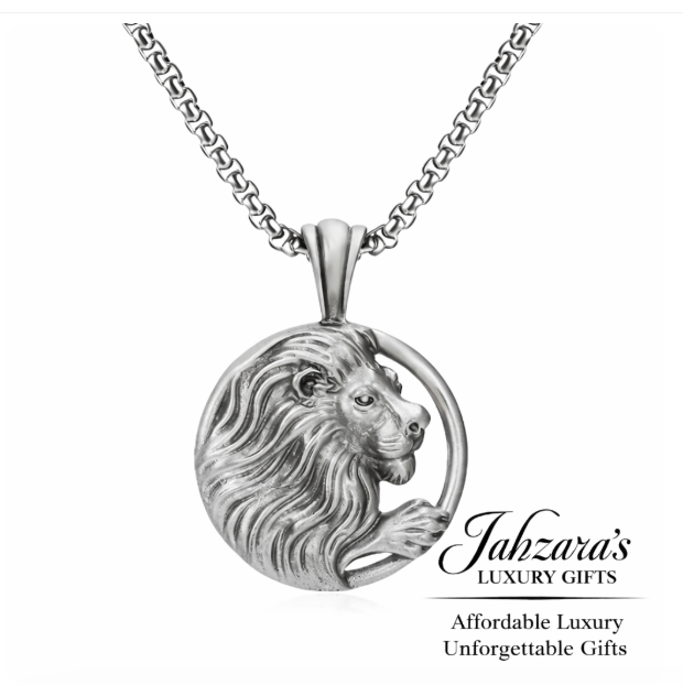 Leo Lion Medallion Pendant Necklace | 3D Stainless Steel Zodiac Gift for Him & Her