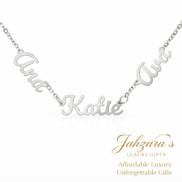 Personalized Multi-Name Necklace | Custom Cursive Script | Luxury Gift Box