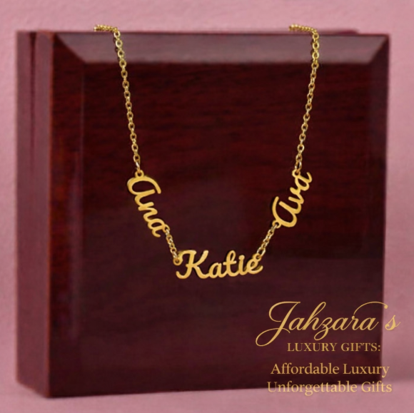 Personalized Multi-Name Necklace | Custom Cursive Script | Luxury Gift Box