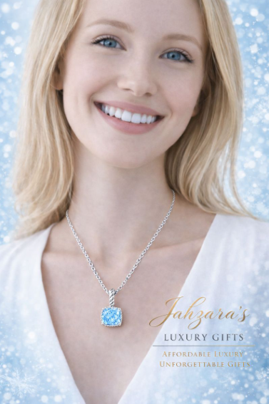 Ice Blossom Light Blue Diamond Pendant Necklace | Platinum Plated 925 Sterling Silver