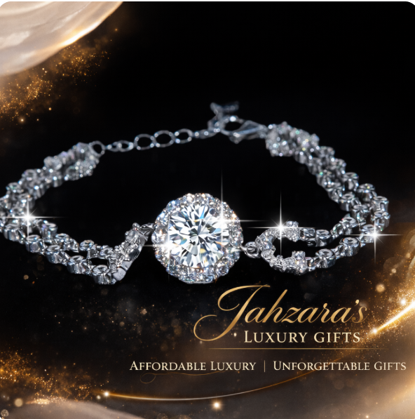 925 Sterling Silver Round Cut Moissanite Statement Bracelet