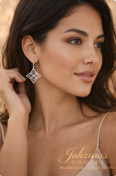 Moorish Diamond Earrings in Stainless Steel