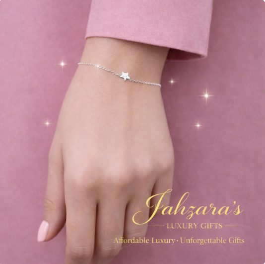 JAHZARA'S Sterling Silver Star Bracelet - Minimalist Elegance