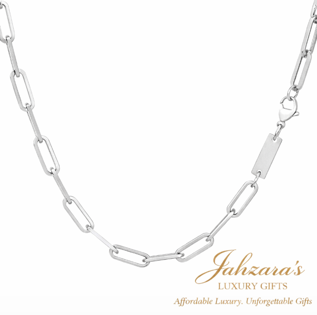 Paperclip Chain Necklace & Bracelet Set — 18K Gold & Silver | Stainless Steel
