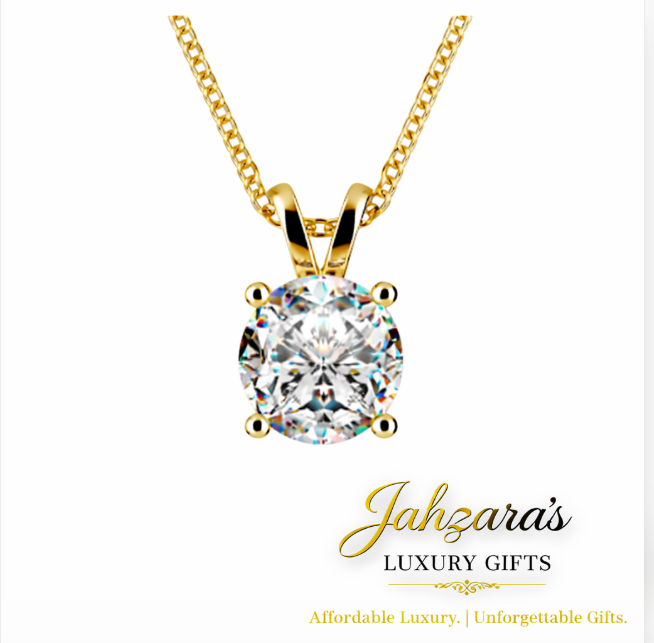Lab Grown Diamond Solitaire Pendant — 0.5 & 0.75 Ctw | 14K White & Yellow Gold | AGI Certified