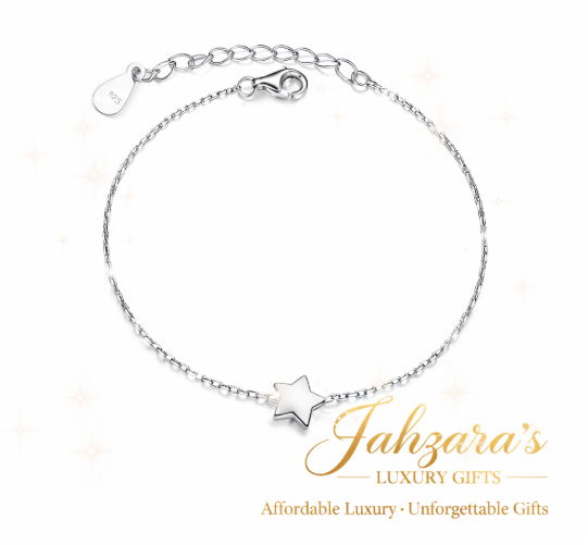 JAHZARA'S Sterling Silver Star Bracelet - Minimalist Elegance