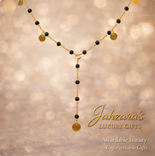 Gold and Black Crystal Necklace