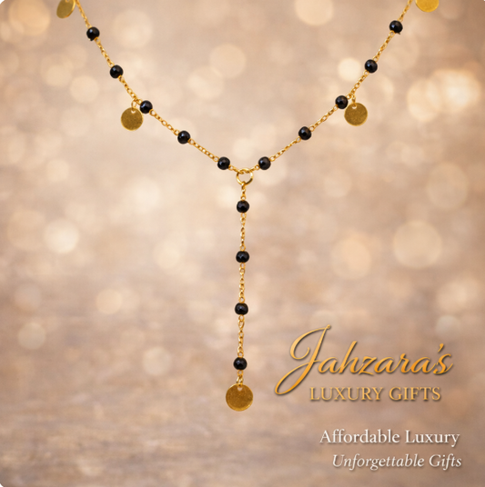 Gold and Black Crystal Necklace