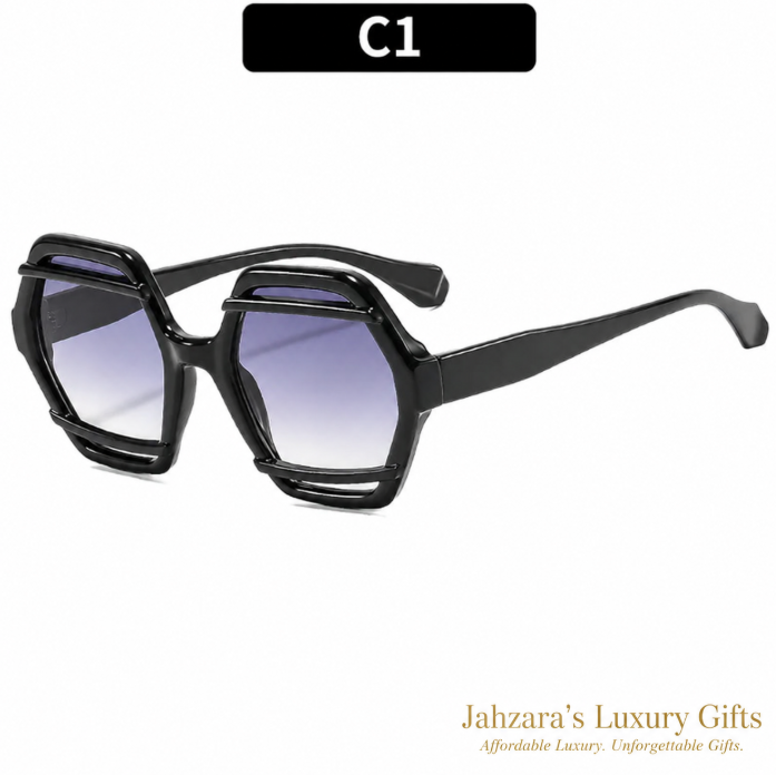 Oversized Hexagon Sunglasses — Bold Geometric Frames for Women