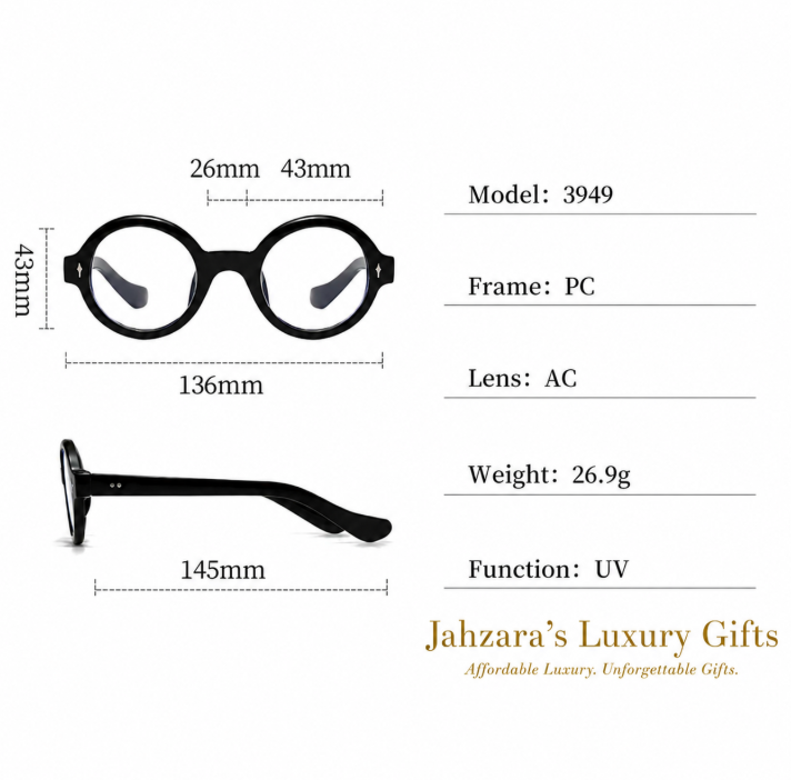 Oversized Round Anti-Blue Light Glasses — Retro Tortoise Luxury Frames