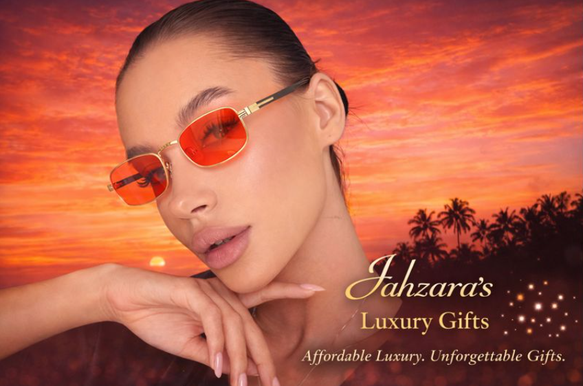 Vintage Gold Frame Red-Lens Sunglasses