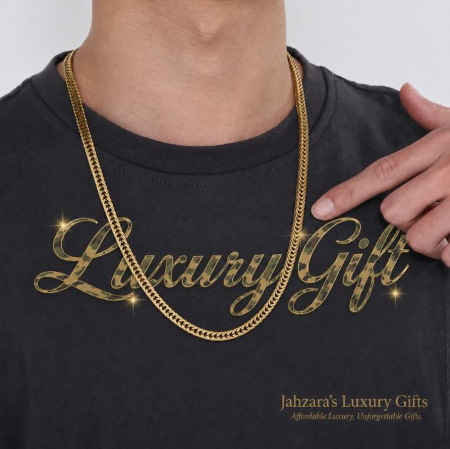 18K PVD Gold Cuban Link Curb Chain Necklace — 304 Stainless Steel Men’s Jewelry