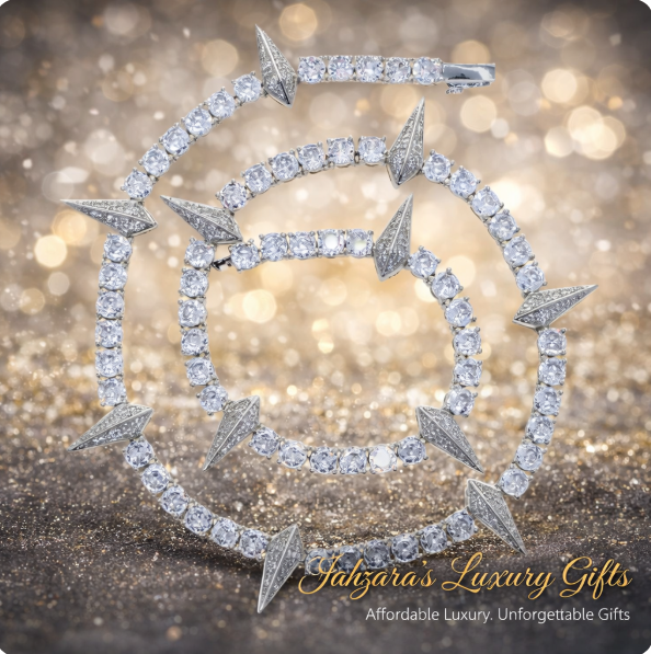 Iced Out Spike Tennis Chain Necklace - Gold or White Gold | Warrior Luxury Jewelry