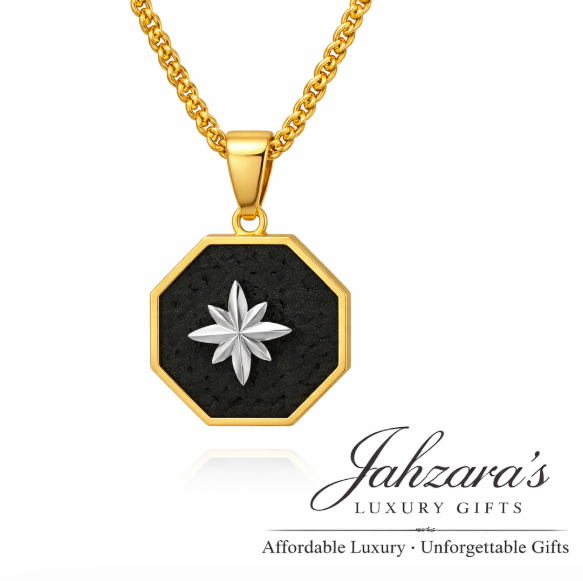 North Star Octagon Pendant Necklace — Stainless Steel with Chain