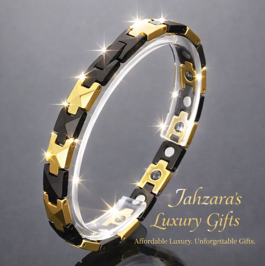 Gold & Black Tungsten Steel Bracelet | Geometric Minimalist Men's Luxury Bracelet