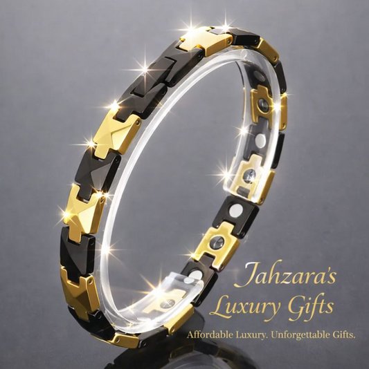 Gold & Black Tungsten Steel Bracelet | Geometric Minimalist Men's Luxury Bracelet