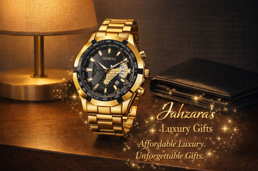 Luxury Classic Gold Watch | Black Dial Chronograph Africa Map Men's Watch