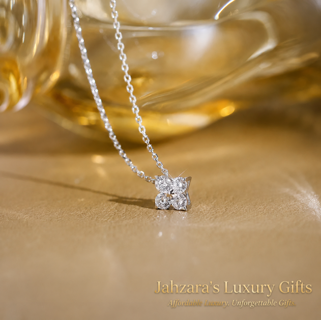 10K Gold Four-Leaf Clover Necklace | Lab-Grown Diamond Pendant