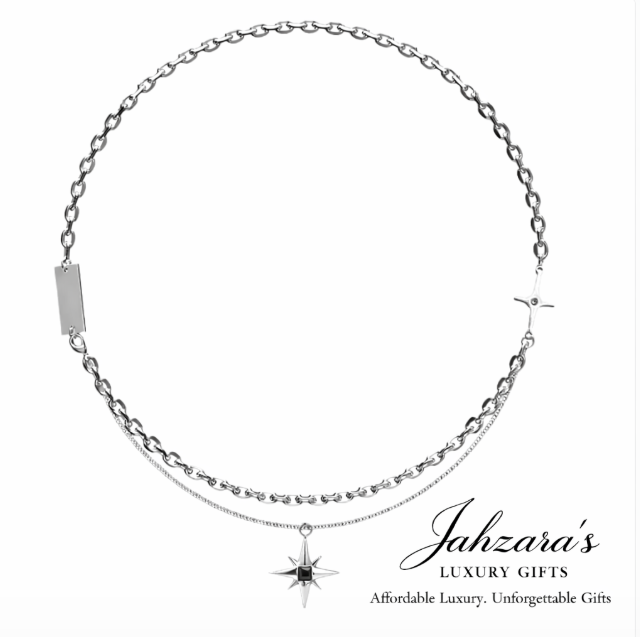 Double Layer Stacked Star Necklace Set — Titanium Steel | Unisex