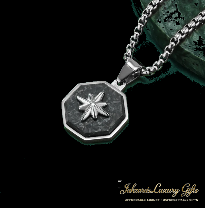North Star Octagon Pendant Necklace — Stainless Steel with Chain
