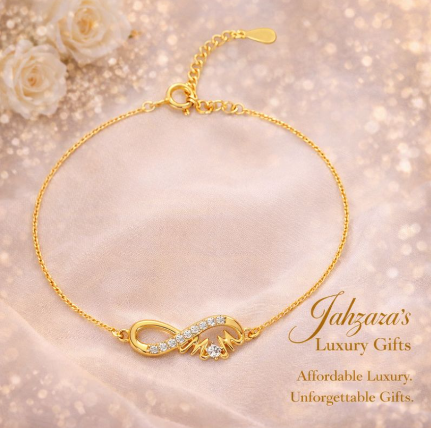 16K Gold Infinity Mom Bracelet | 925 Sterling Silver Zircon Mother's Gift