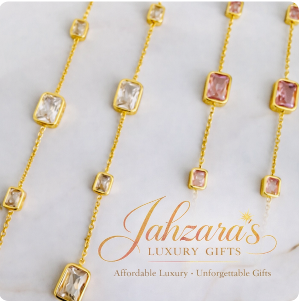 Five Stones Dangle Drop Earrings - 18K Gold Plated