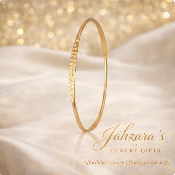 Handcrafted Gold Textured Bangle Bracelet - California Made