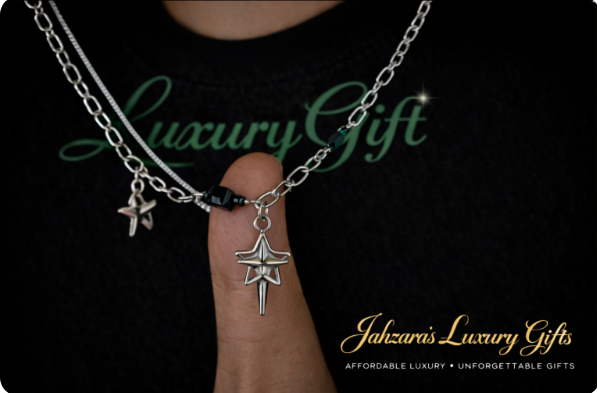 Double Layer Crossed Star Necklace | Titanium Steel | Unisex Luxury Jewelry