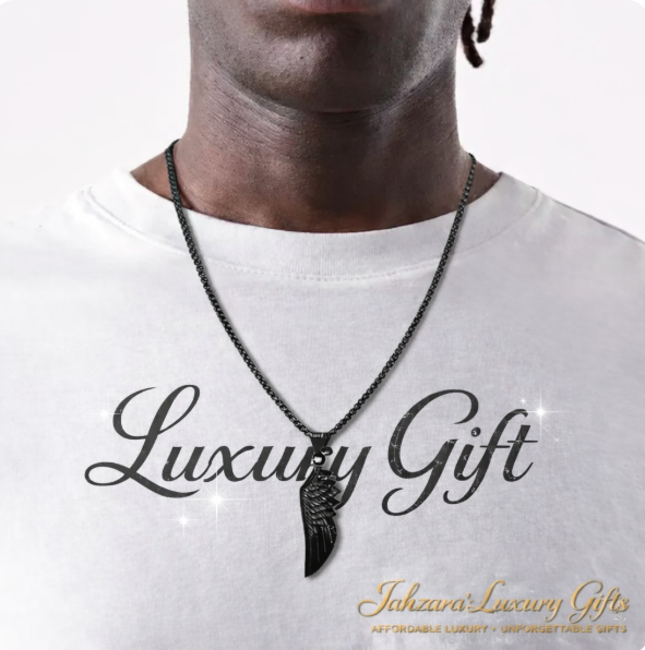 Angel Wing Pendant Necklace — Stainless Steel with Chain