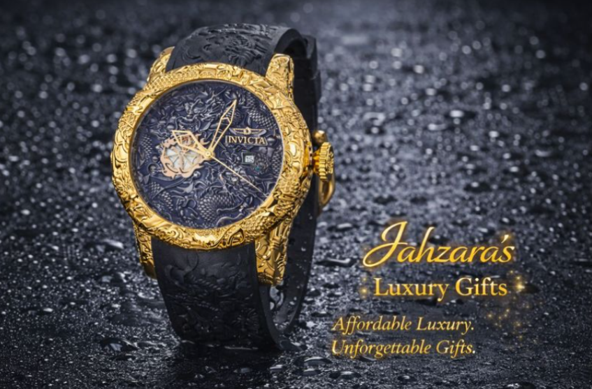 Bold Gold Dragon Bezel Chronograph Watch | Statement Men's Quartz Watch