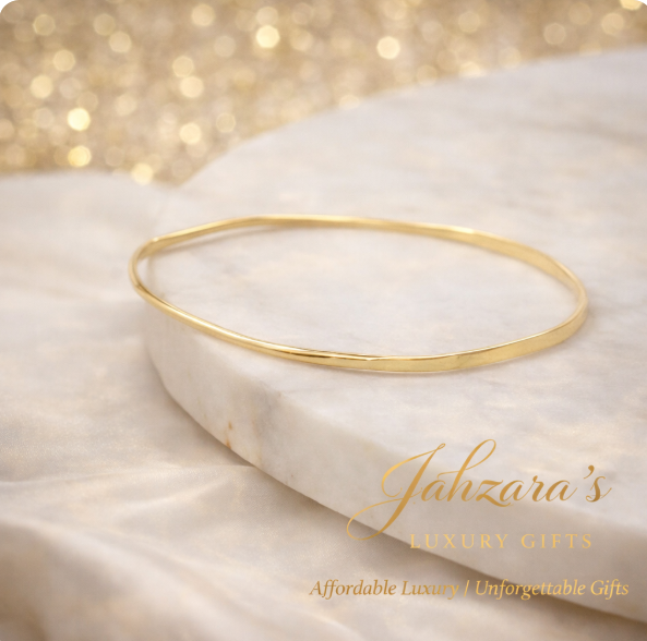 Handcrafted Gold Textured Bangle Bracelet - California Made