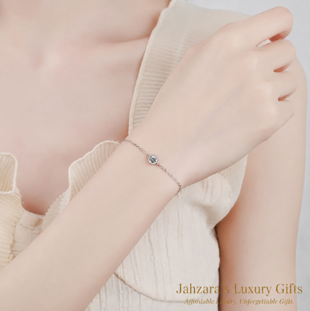 Moissanite Solitaire Bracelet | 925 Sterling Silver | Luxury Gift For Her