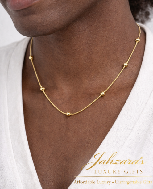Beaded Snake Chain Necklace - Gold or Silver | Minimalist Luxury Jewelry